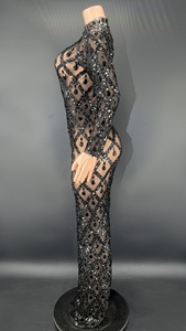 Sparkly See Through paillettes Crystal Ballroom Wedding Birthday Dinner Gown abiti da sera Ladies Sexy Club Dress Long <span class=keywords><strong>Prom</strong></span> Dress - Product Image 3