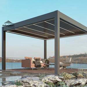 Moderno 4x4 Motorizado Gazebo Impermeable Aluminio Pérgola Kit LED Accesorios Opcional Eléctrico para Exterior Cabana Turquía - Product Image 3