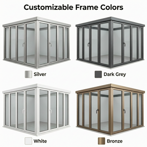 Véranda en aluminium durable avec toit rétractable pour patio extérieur, jardin et <span class=keywords><strong>abri</strong></span> <span class=keywords><strong>de</strong></span> <span class=keywords><strong>piscine</strong></span> - Product Image 2