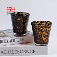 Vasos Retro SUNYO con Diseño de Concha de Tortuga, Juego de Regalo Único para Amantes del Té, Vaso para Whisky con Diseño Color Ámbar Sólido