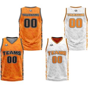 Maillot de basket-ball réversible personnalisé unisexe pour adulte, col en V, sublimé, respirant, pour équipes, avec nom et numéro personnalisés - Product Image 1
