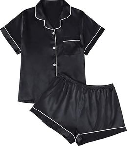 Ensemble en satin de soie pour femme Quiet Girl, haut boutonné et pantalon, vêtements de détente légers pour l'été - Product Image 3