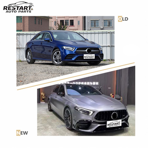 Kit Carrozzeria Restart per Mercedes-Benz <span class=keywords><strong>Classe</strong></span> <span class=keywords><strong>A</strong></span> W177 2019-2024 Stile A45 <span class=keywords><strong>AMG</strong></span> con Paraurti Anteriore e Posteriore, Diffusore, Minigonne Laterali e Griglia - Product Image 3