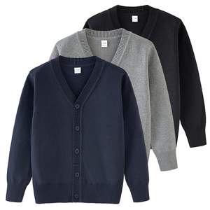 <span class=keywords><strong>Cardigan</strong></span> tricoté à col en V d'automne pour garçons filles veste à manches longues transfrontalière en moyennes grandes tailles disponibles pour le printemps automne - Product Image 4