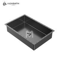 Évier de salle de bain rectangulaire en acier inoxydable de haute qualité, moderne, à encastrer, avec drain, pour usage hôtelier