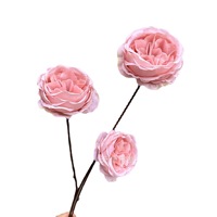 Roses artificielles en soie Caiyue à 3 têtes - Fabriquées à la main, toucher naturel, longue durée, 3 à 5 ans, décoration d'intérieur pour la Saint-Valentin et les mariages