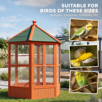 Volière d'extérieur en bois de luxe spacieuse avec porte verrouillable, perchoirs pour perroquets et petits oiseaux, idéale pour l'élevage en jardin, étanche et facile à utiliser