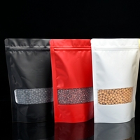 Sachet Doypack refermable avec fermeture éclair, fenêtre transparente, personnalisable, en plastique coloré, aluminisé PE, qualité alimentaire