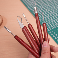 Lot de 6 outils de modelage en argile de haute qualité avec manche en bois de séquoia et acier inoxydable – Fournitures artistiques éducatives DIY