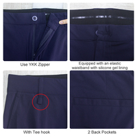Pantalon de golf pour homme, coupe ajustée, en nylon bleu marine, extensible dans quatre directions, performance, vente en gros