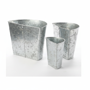 กระถางต้นไม้โลหะชุบสังกะสีแบบแขวน,ชุดชาวไร่3ชิ้นแขวนผนังกลางแจ้ง - Product Image 1