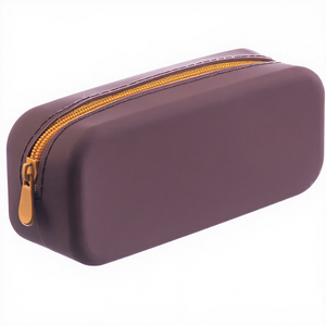 Étui à crayons en silicone souple avec fermeture éclair (raisin) - Taille moyenne pour les écoles et les bureaux - Product Image 1