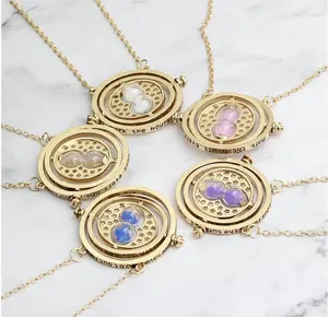 Ювелирные изделия из пленки, вращающийся рассеиватель времени и песочные часы, Золотое китайское ожерелье для новейших топов, ожерелье для девушек