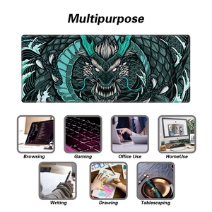 Tùy chỉnh rồng Chuột chơi game pad XL bàn Mat phong cách Anime cao su chống trượt cơ sở khâu cạnh màu đen bàn phím màu Đỏ máy tính xách tay Playmat - Product Image 4