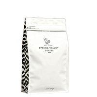 Sacs à café en plastique imprimés sur mesure, fermeture éclair, qualité alimentaire BOPP/VMPET/LDPE, fond plat, scellage thermique, emballage alimentaire, 12 oz, 16 oz