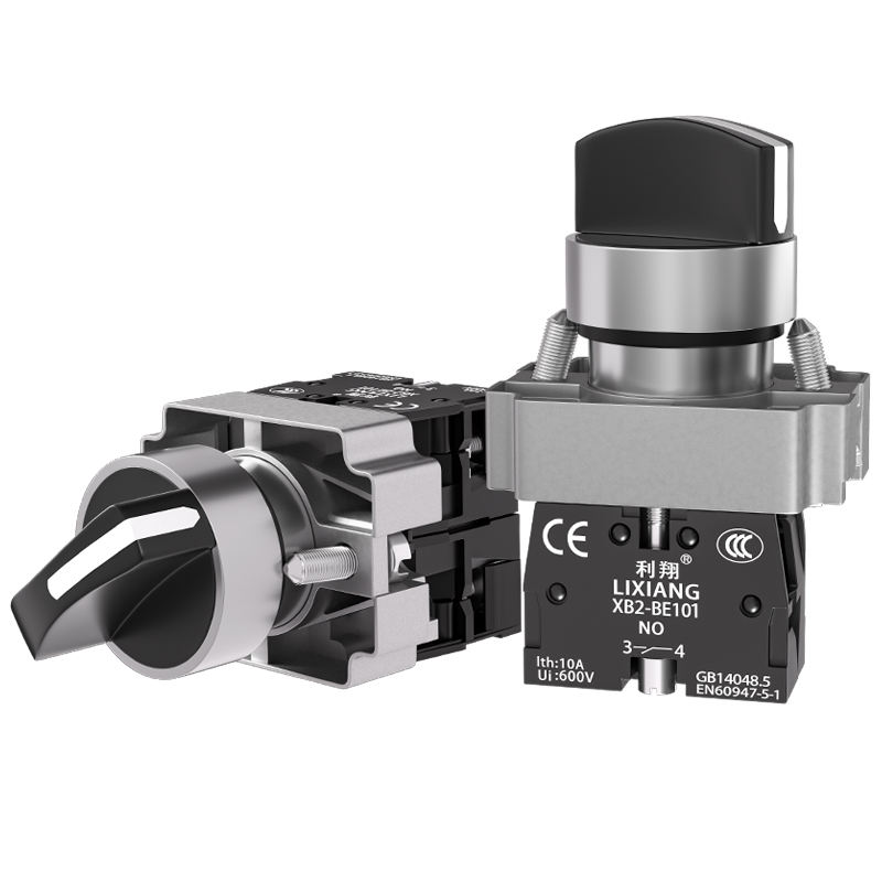 22mm XB2 Brass 1NO 2NO 1NO1NC 2/3 Position Self Locking Self Resetting 10A 660V Selector Knob Rotary Push Button Switch