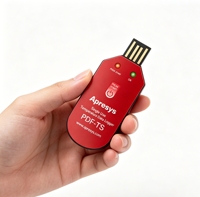 ABS Disposable USB Temperature Data Logger IP67 Tahan Air Resolusi 0.1C Output PDF Langsung untuk Pertanian Berpendingin