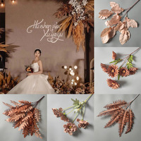 Décorations murales, de plafond et de chemin en soie artificielle écologique couleur caramel, série marron automne, pour mariage
