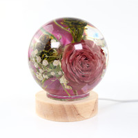 INTODIY Moule en silicone pour boule de cristal sphérique intégrée avec compte-gouttes en résine époxy et fleurs séchées, effet miroir