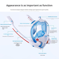 Masque de plongée à double tube entièrement étanche, anti-buée, équipement de respiration sous-marine, tuba confortable pour une plongée optimale