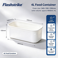 Wadah Es Krim Plastik 4L PP Aman untuk Makanan dengan Tutup, Aman untuk Freezer, untuk Toko Es Krim