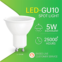 Foco LED GU10 de 5W, 450LM, 6000K, Blanco Frío, Alto CRI80, Luz de Techo Empotrada de Aluminio, Lámpara de Ahorro de Energía