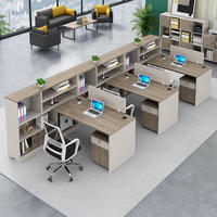 Ensemble bureau et chaise de bureau à panneau moderne simple bureau financier pour le personnel enseignant avec bureau d'ordinateur à double siège