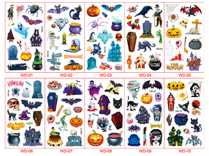 Impermeable bruja fantasma sangre fluorescencia temporal Halloween <span class=keywords><strong>tatuaje</strong></span> para niños - Product Image 5