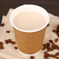 Bicchieri di Carta a Doppia Parete Compostabili di Alta Qualità 4oz-10oz per Bevande Calde con Coperchio