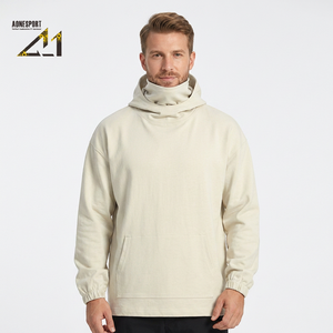 Sweat à capuche épais 425 GSM 100% coton pour adulte, col cheminée, avec poche kangourou et cordon de serrage réglable à l'ourlet - Product Image 6