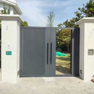 Portail Coulissant <span class=keywords><strong>Automatique</strong></span> <span class=keywords><strong>Motorisé</strong></span> Moderne en Aluminium, Finition Peinte, Double Allée, Conception Écologique et Durable, Modélisation 3D - Product Image 2