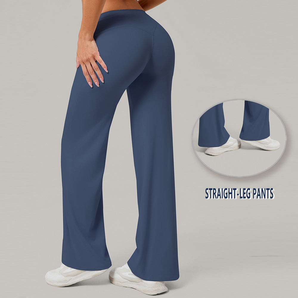 Ropa Deportiva Custom Sportswear Gym Fitness Workout Fitness Straight Wide Leg Pants Extended Flare Pants Women's Yoga Leggings