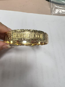 Özelleştirilmiş üst satış özel 18k sarı altın kaplama Hawaiian takı, plumeria kaydırma kazınmış mektup kişiselleştirilmiş bileklik - Product Image 2