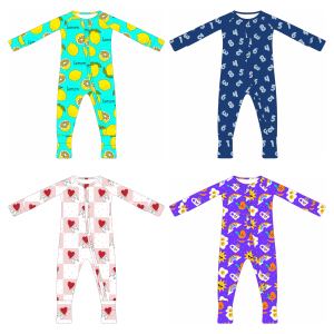 Mono <span class=keywords><strong>de</strong></span> Bebé Personalizado <span class=keywords><strong>de</strong></span> Fábrica, Orgánico, 95% Bambú, 5% Elastano, con Cierre, Pijama para Niños Pequeños, Unisex - Product Image 1