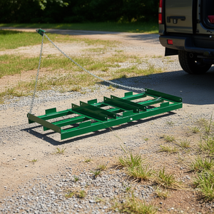 Herse à griffes de 4 pieds verte, attelable, pour jardin et allée, accessoire de râteau de nivellement - Product Image 2