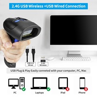 Lecteur de codes-barres 2D sans fil Tinkma L8 avec support, détection automatique QR et codes-barres, interface USB pour paiement mobile et gestion des stocks