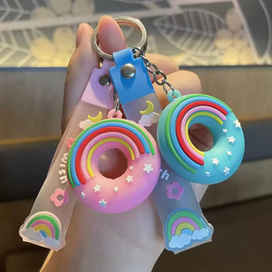 Llavero de Silicona con Diseño de Donut de Dibujos Animados, Ecológico, Ligero, para Parejas, Decoración, Regalo, Venta al Por Mayor - Product Image 1