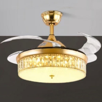 Ventilateur de plafond LED moderne et confortable avec télécommande, moteur DC 6 vitesses, design européen simple, en fer, 42 pouces, pour chambre à coucher