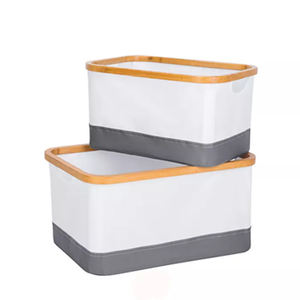 Collapsible <strong>Laundry</strong> Hamper, Bamboo Foldable <strong>Laundry</strong> Basket, Self Standing Storage Bag for Clothes, Toys, <strong>Books</strong> - Product Image 1
