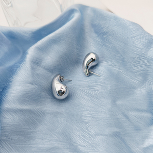 Pendientes Personalizables de Plata de Ley 925, Pendientes de Lágrima Huecos con Baño de Rodio, Elegantes y Versátiles para Mujer - Product Image 2