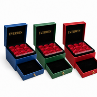 Boîte cadeau de luxe personnalisée EVERWIN pour bijoux, boîte à chapeau avec fleurs en papier, compartiments pour bagues et colliers, pour boîte cadeau de mariage