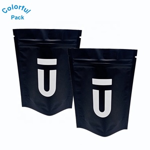 Custom Printed Resealable <strong>Foil</strong> Plastic <strong>Zip</strong> Lock Stand up <strong>Pouches</strong> Zipper Mylar Bag Design Packaging Bags 3.5 Matte Black - Product Image 3