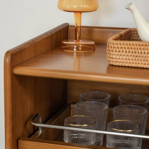 Vintage Style <b>Sideboard</b> Solid Wood Glass Door <b>Storage</b> Cabinet Multifunction Living Room Dining Room Cabinet - Product Image 4