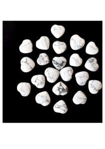 Hermoso Cabujón de Corazón Abultado de Howlite, Cristal Natural, Regalos de Amor, Artesanía de Cristal al por Mayor con Grabado Láser - Product Image 2