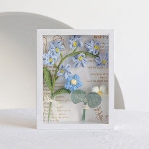 Flor de olvido-no-me-olvides 3D hecha a mano con ganchillo, diseño hueco, decoración para el hogar, regalo para el Día de San Valentín - Product Image 6