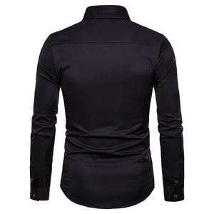 <span class=keywords><strong>Chemise</strong></span> brodée <span class=keywords><strong>de</strong></span> roses et <span class=keywords><strong>de</strong></span> fleurs pour hommes, costume à manches longues, coupe Slim, pour <span class=keywords><strong>mariage</strong></span>, smoking décontracté, pour l'automne - Product Image 4