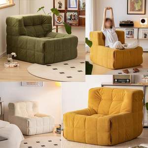 Canapé compressé sans structure en mousse haute densité et laine d'agneau, gain de place, pour petit appartement en France, idéal pour salon - Product Image 2