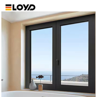 Eloyd Fenêtres à battant en aluminium à double vitrage Persienne ouverte durable insonorisée à rupture thermique pour les projets de maisons isolées