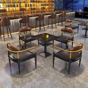 Juego de mesa y silla de restaurante occidental <span class=keywords><strong>Bistro</strong></span> Cafe Card Seat Sofa & Bar Clear Music Dining Bar con barbacoa Material de hierro - Product Image 3