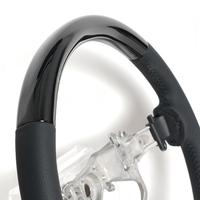 Volant en fibre de carbone LED avec cuir et bois de pêche, sport haut de gamme, fond plat, prise en main améliorée, remplacement pour la plupart des modèles